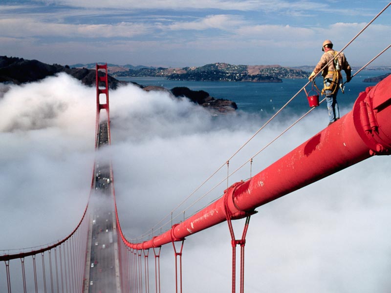 Painter on the Golden Gate Bridge obrazarna.cz